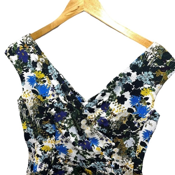 ERDEM Jyoti Midi Dress Floral Jacquard White Blue Green Purple Sz 8 Wedding NWT - Picture 6 of 14